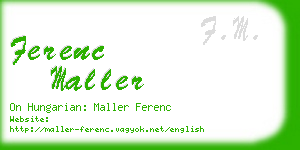 ferenc maller business card